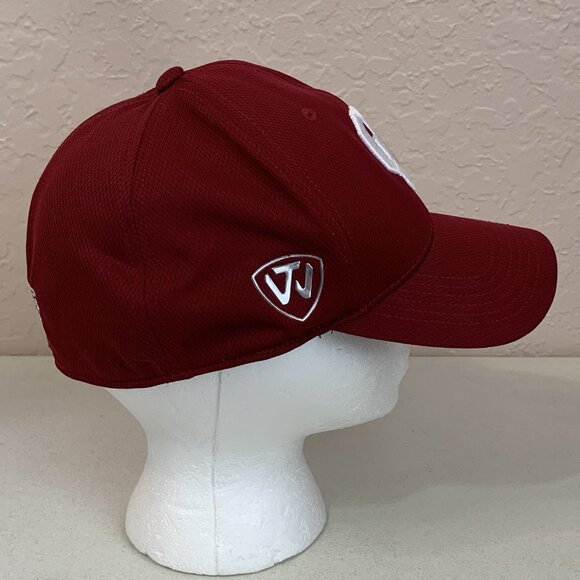 Oklahoma University Sooners Ball Cap Top Of The World Burgundy Embroidered Fan - Picture 4 of 11